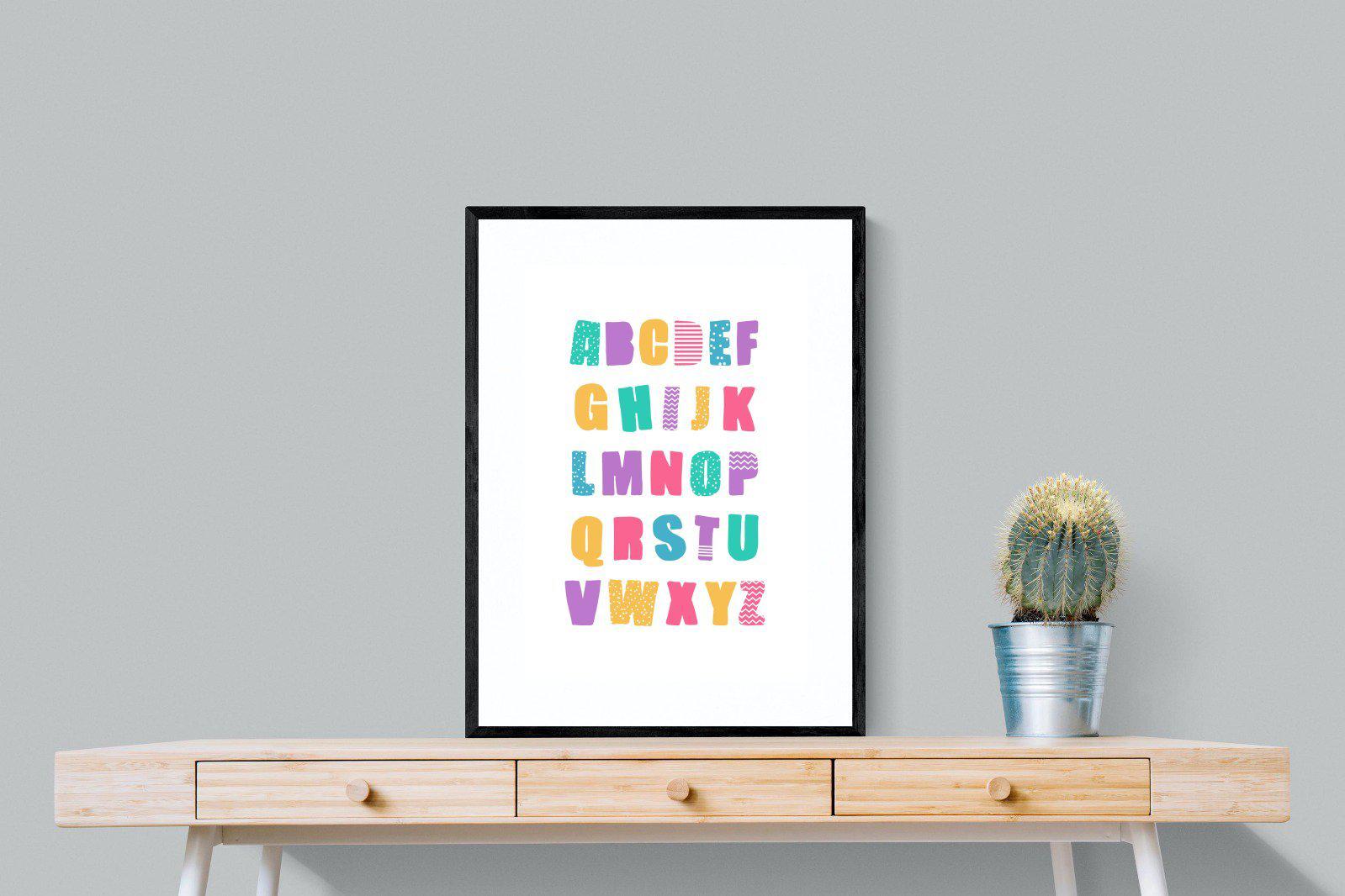 Alphabet-Wall_Art-60 x 80cm-Framed Print-Black-Pixalot