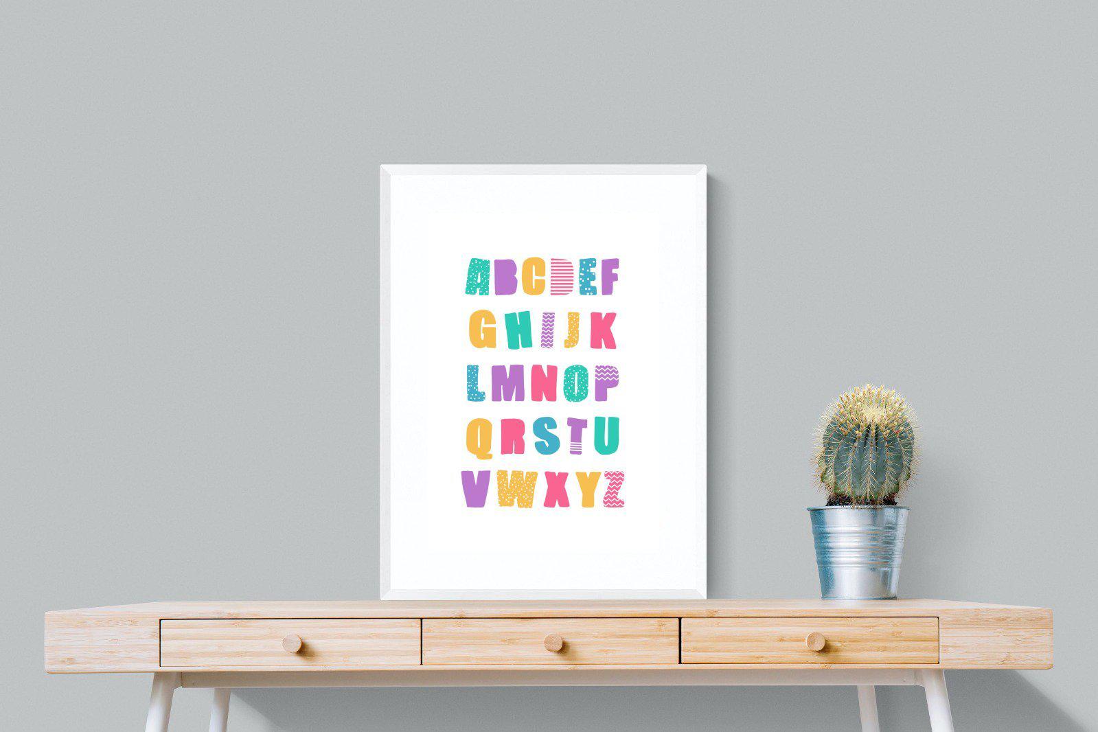 Alphabet-Wall_Art-60 x 80cm-Framed Print-White-Pixalot