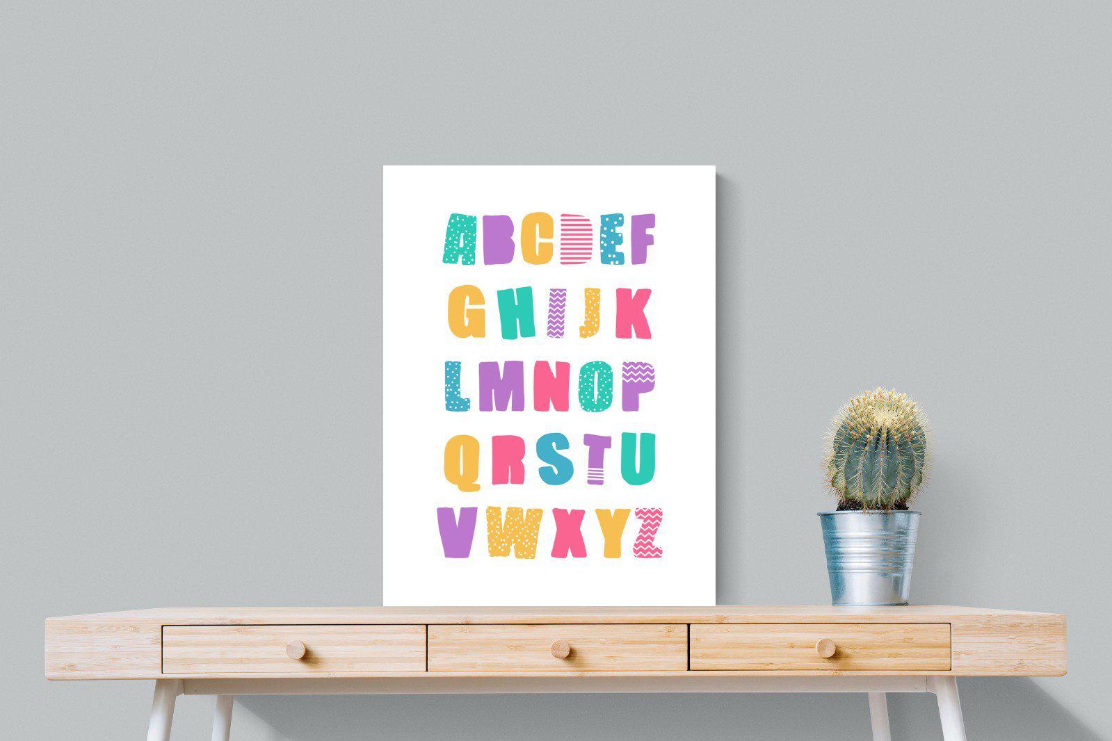 Alphabet-Wall_Art-60 x 80cm-Mounted Canvas-No Frame-Pixalot