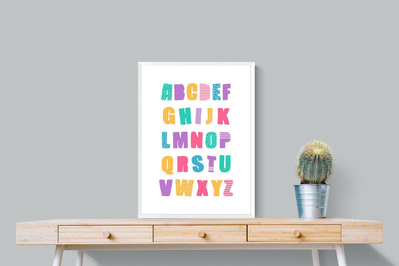 Alphabet-Wall_Art-60 x 80cm-Mounted Canvas-White-Pixalot