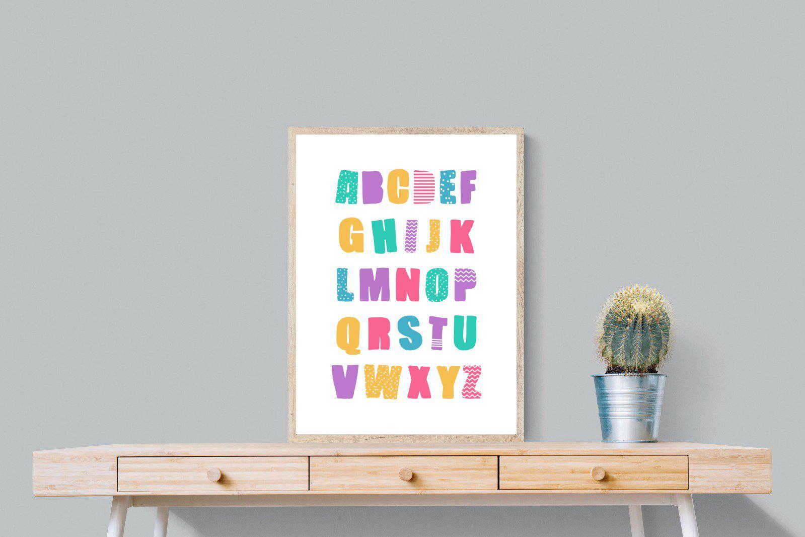 Alphabet-Wall_Art-60 x 80cm-Mounted Canvas-Wood-Pixalot