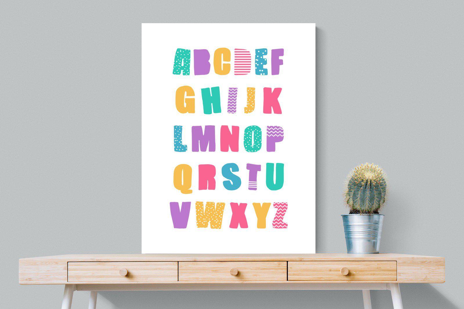 Alphabet-Wall_Art-75 x 100cm-Mounted Canvas-No Frame-Pixalot