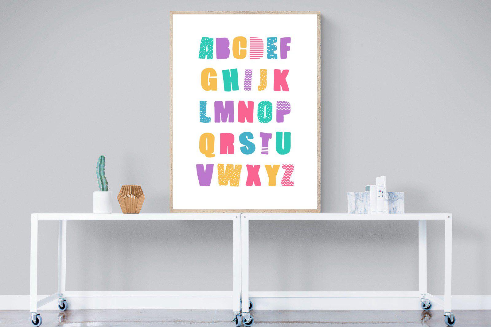 Alphabet-Wall_Art-90 x 120cm-Mounted Canvas-Wood-Pixalot