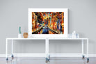 Amsterdam Night Canal-Wall_Art-120 x 90cm-Framed Print-White-Pixalot