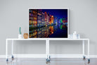 Amsterdam Night-Wall_Art-120 x 90cm-Mounted Canvas-White-Pixalot