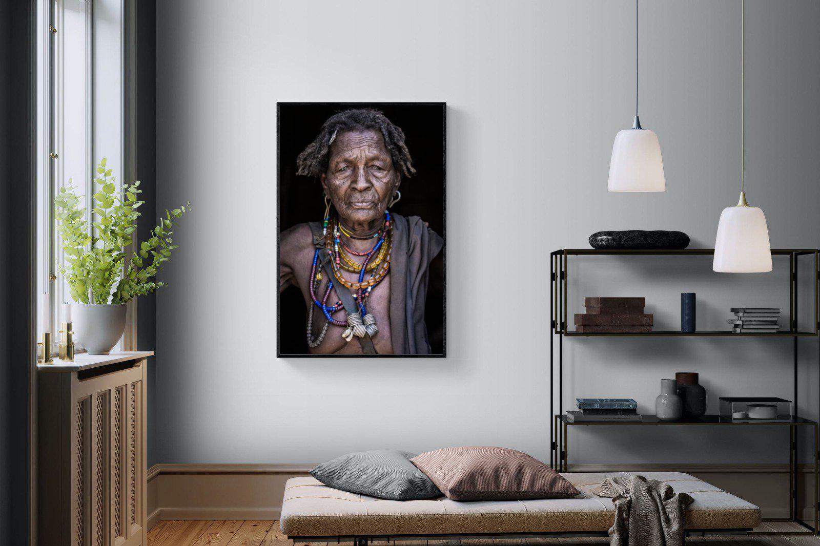 Arbore Tribe-Wall_Art-100 x 150cm-Mounted Canvas-Black-Pixalot