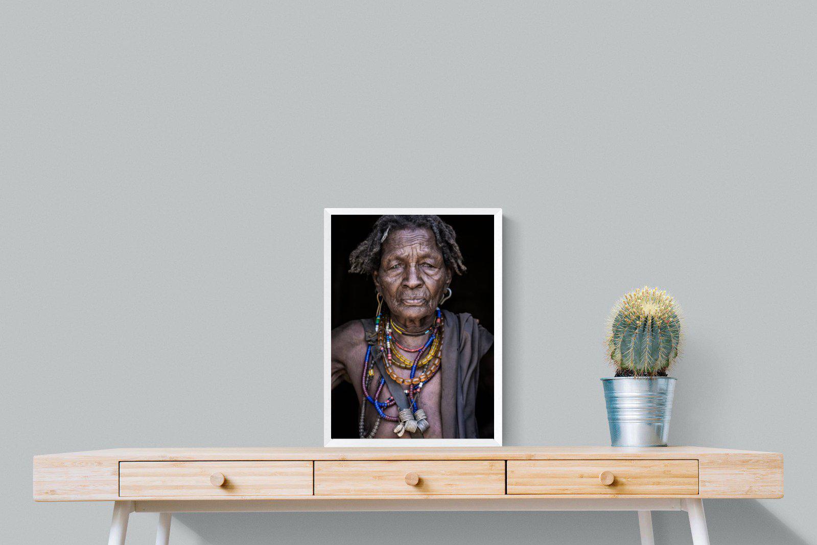 Arbore Tribe-Wall_Art-45 x 60cm-Mounted Canvas-White-Pixalot