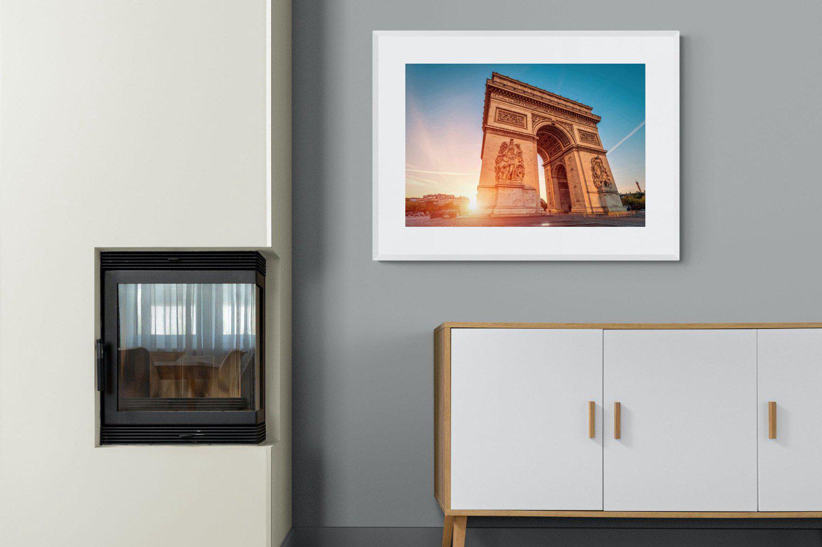 Arc de Triomphe-Wall_Art-100 x 75cm-Framed Print-White-Pixalot