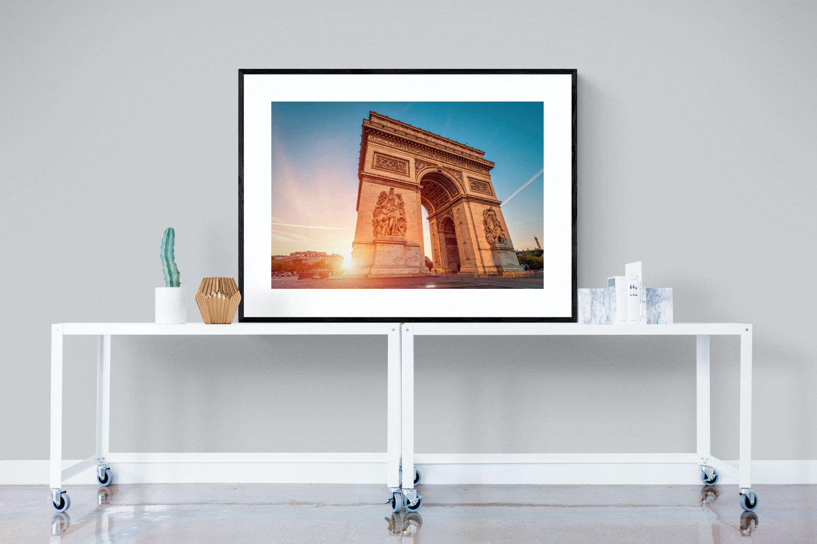 Arc de Triomphe-Wall_Art-120 x 90cm-Framed Print-Black-Pixalot
