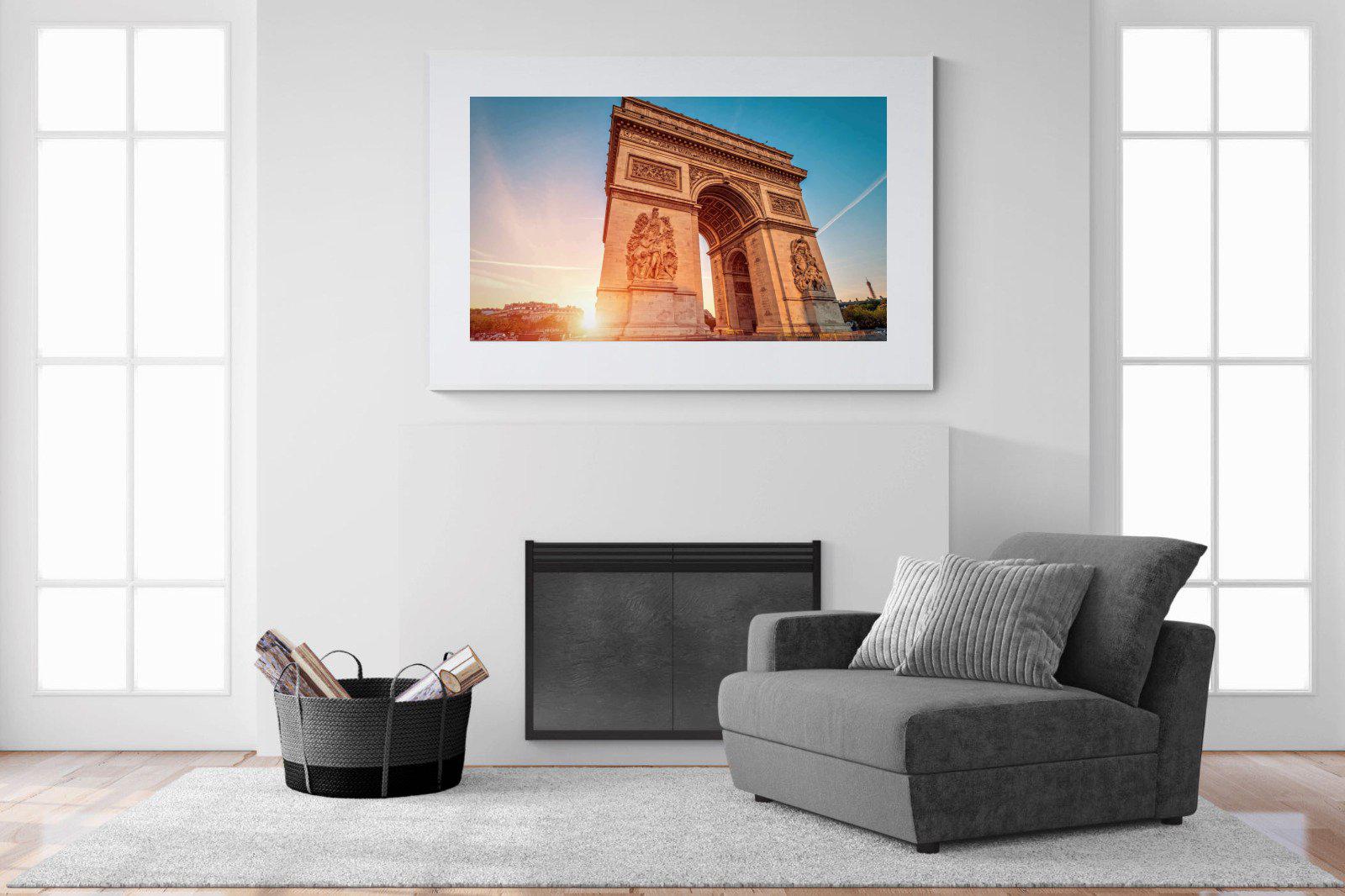 Arc de Triomphe-Wall_Art-150 x 100cm-Framed Print-White-Pixalot
