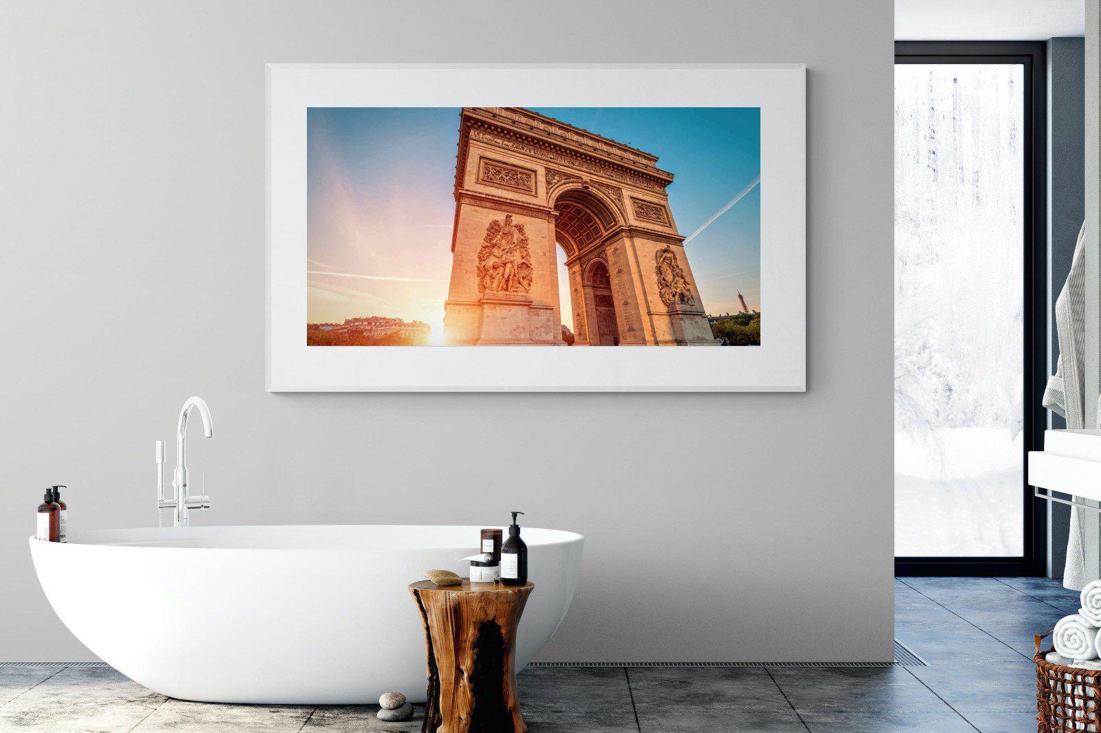 Arc de Triomphe-Wall_Art-180 x 110cm-Framed Print-White-Pixalot