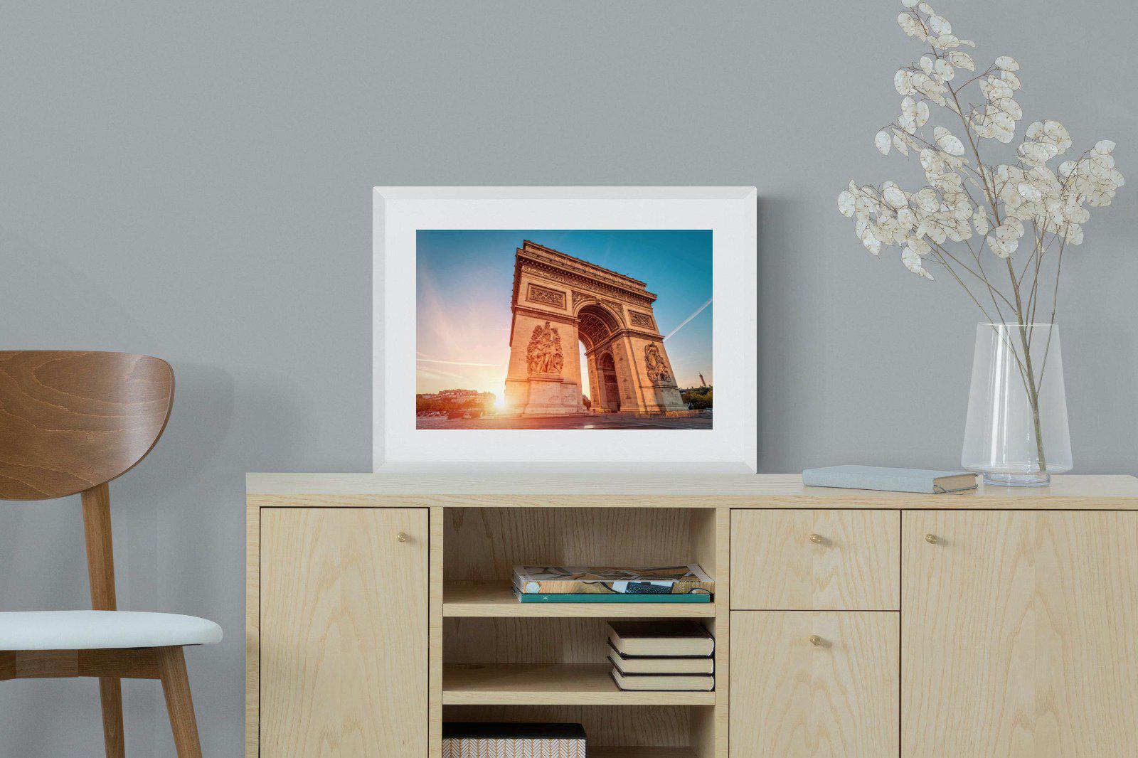 Arc de Triomphe-Wall_Art-60 x 45cm-Framed Print-White-Pixalot