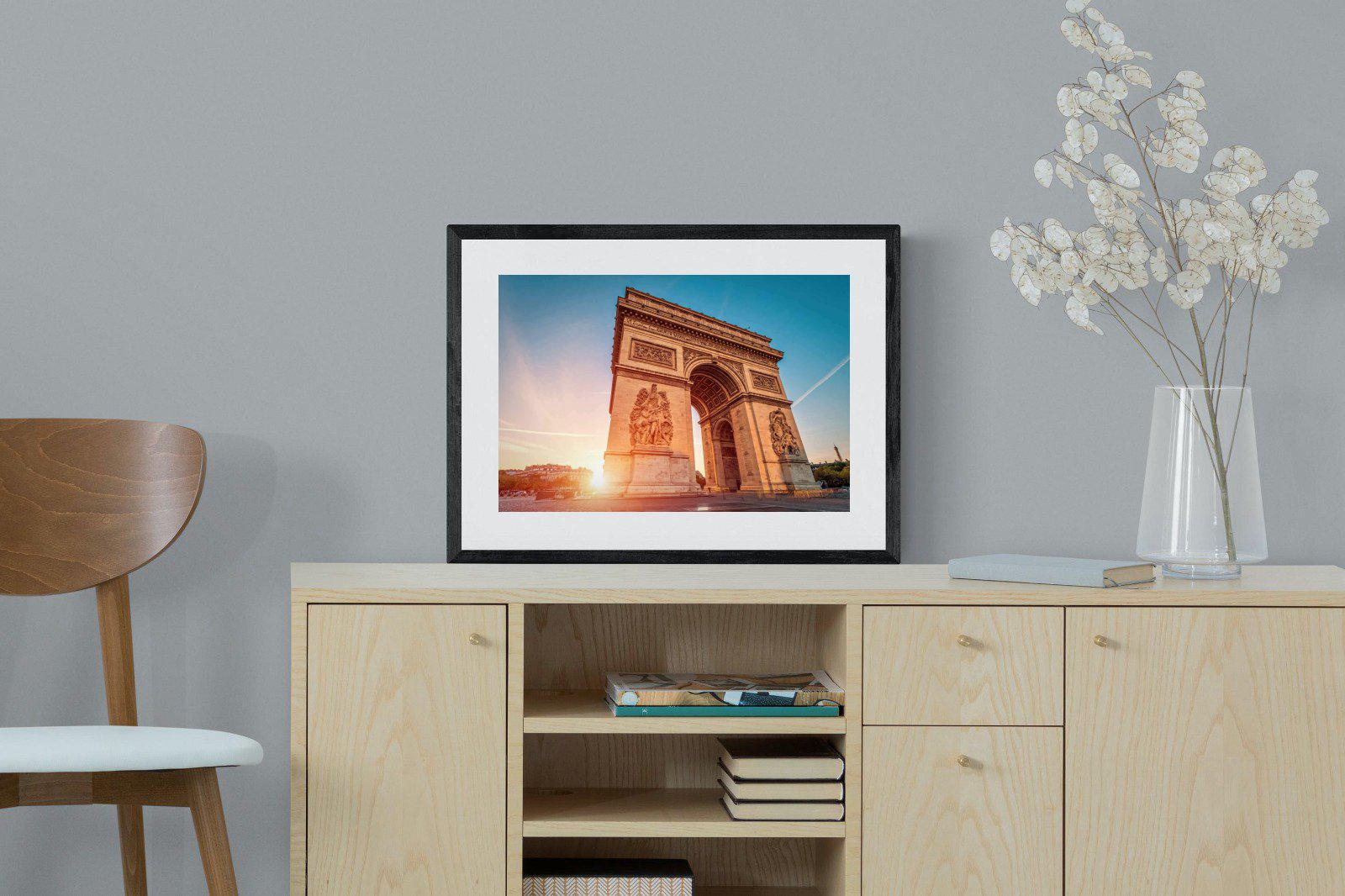 Arc de Triomphe-Wall_Art-60 x 45cm-Framed Print-Black-Pixalot