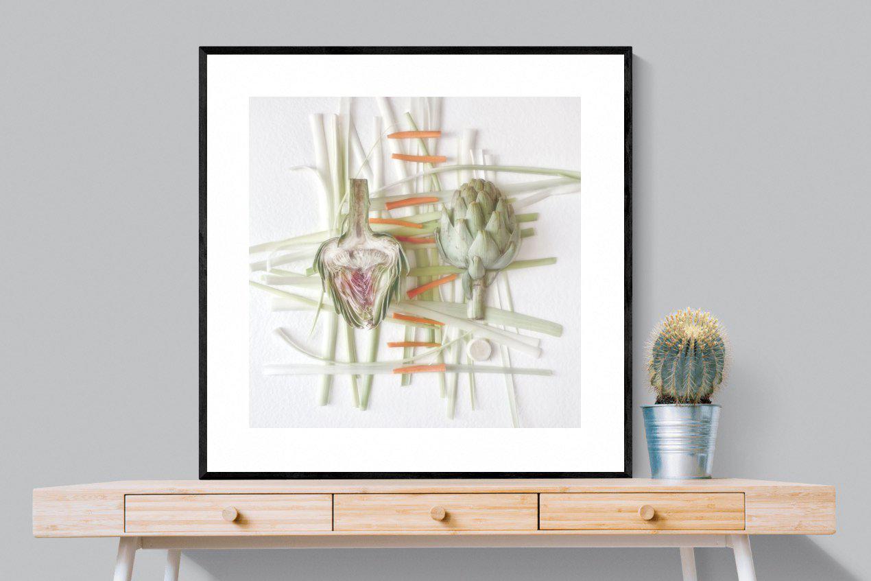 Artichokes-Wall_Art-100 x 100cm-Framed Print-Black-Pixalot