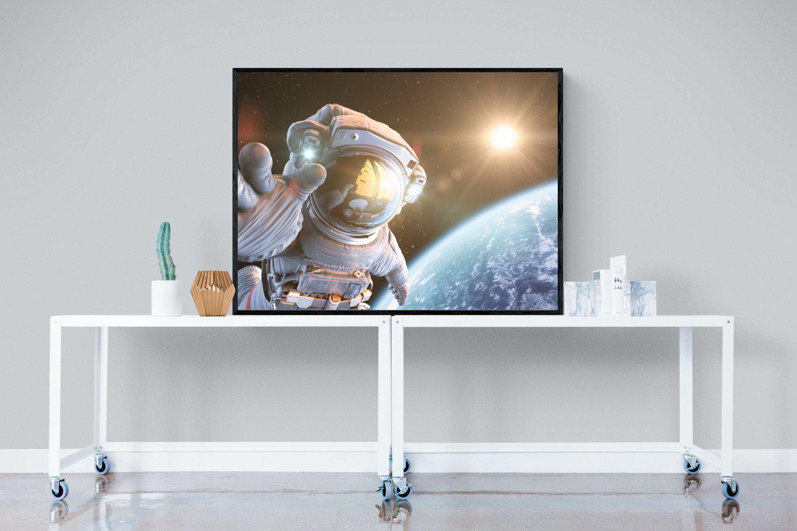 Astronaut-Wall_Art-120 x 90cm-Mounted Canvas-Black-Pixalot