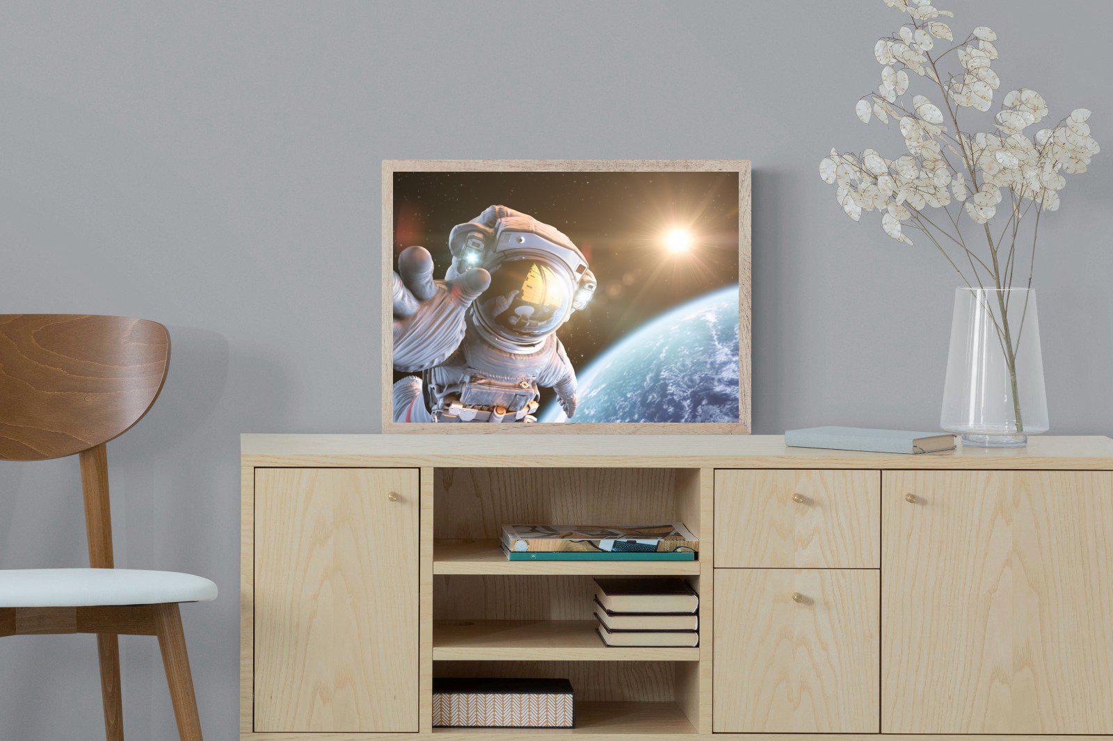 Astronaut-Wall_Art-60 x 45cm-Mounted Canvas-Wood-Pixalot