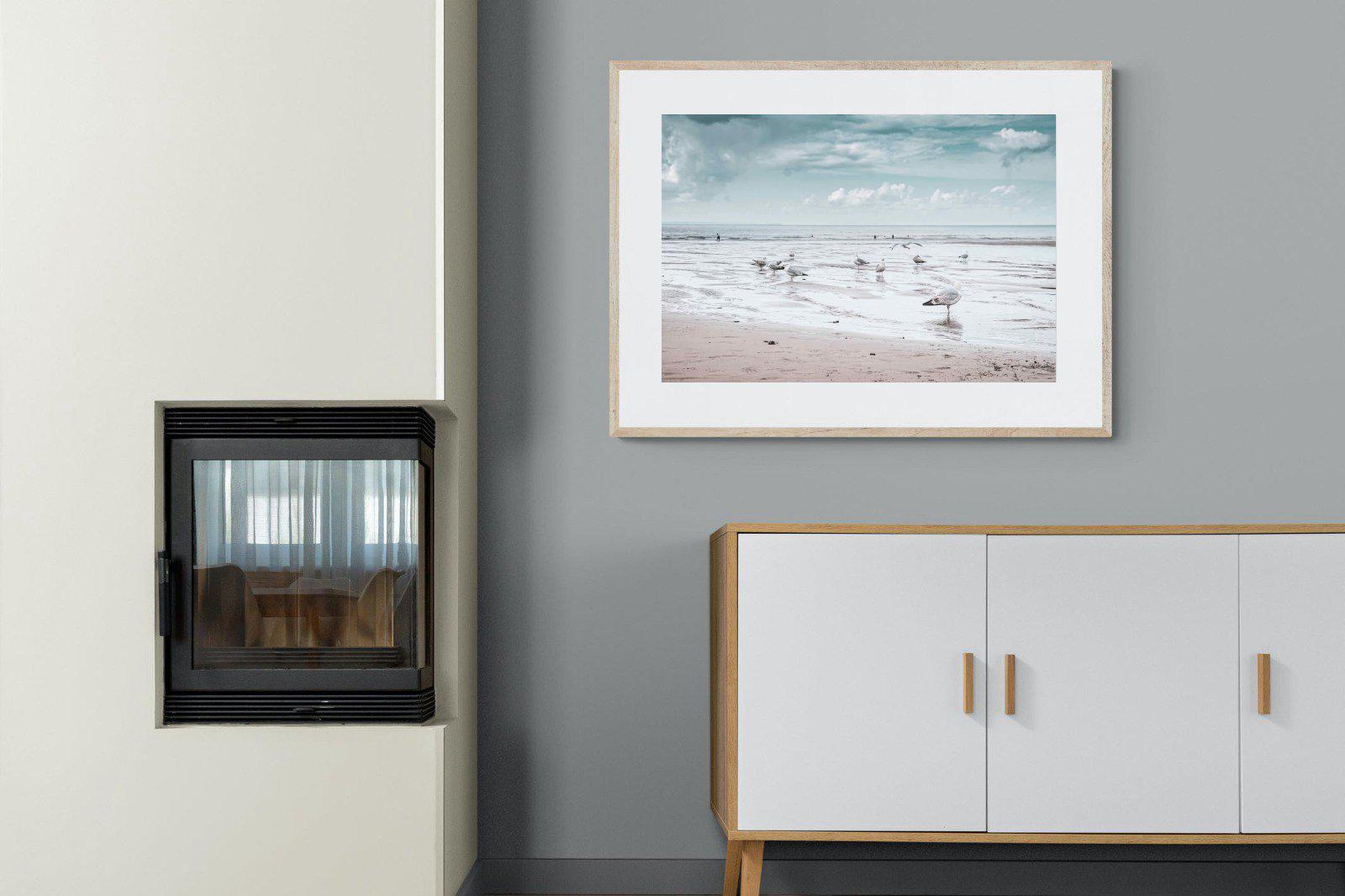 Atlantic Beach-Wall_Art-100 x 75cm-Framed Print-Wood-Pixalot