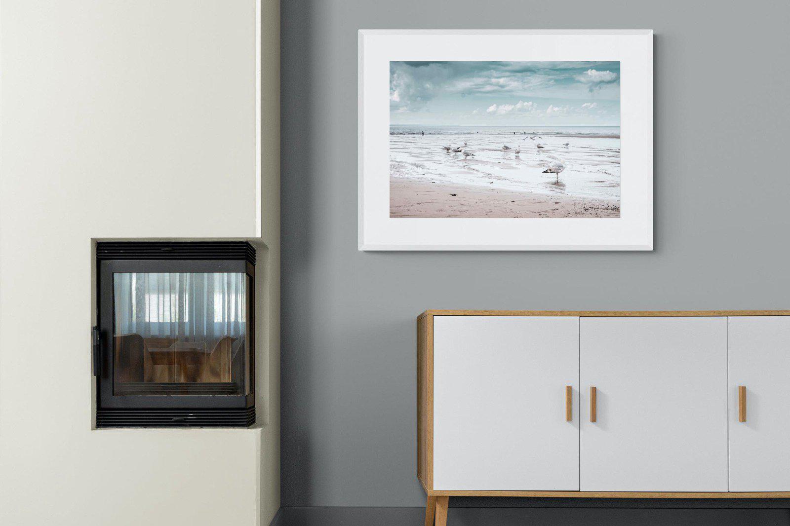 Atlantic Beach-Wall_Art-100 x 75cm-Framed Print-White-Pixalot