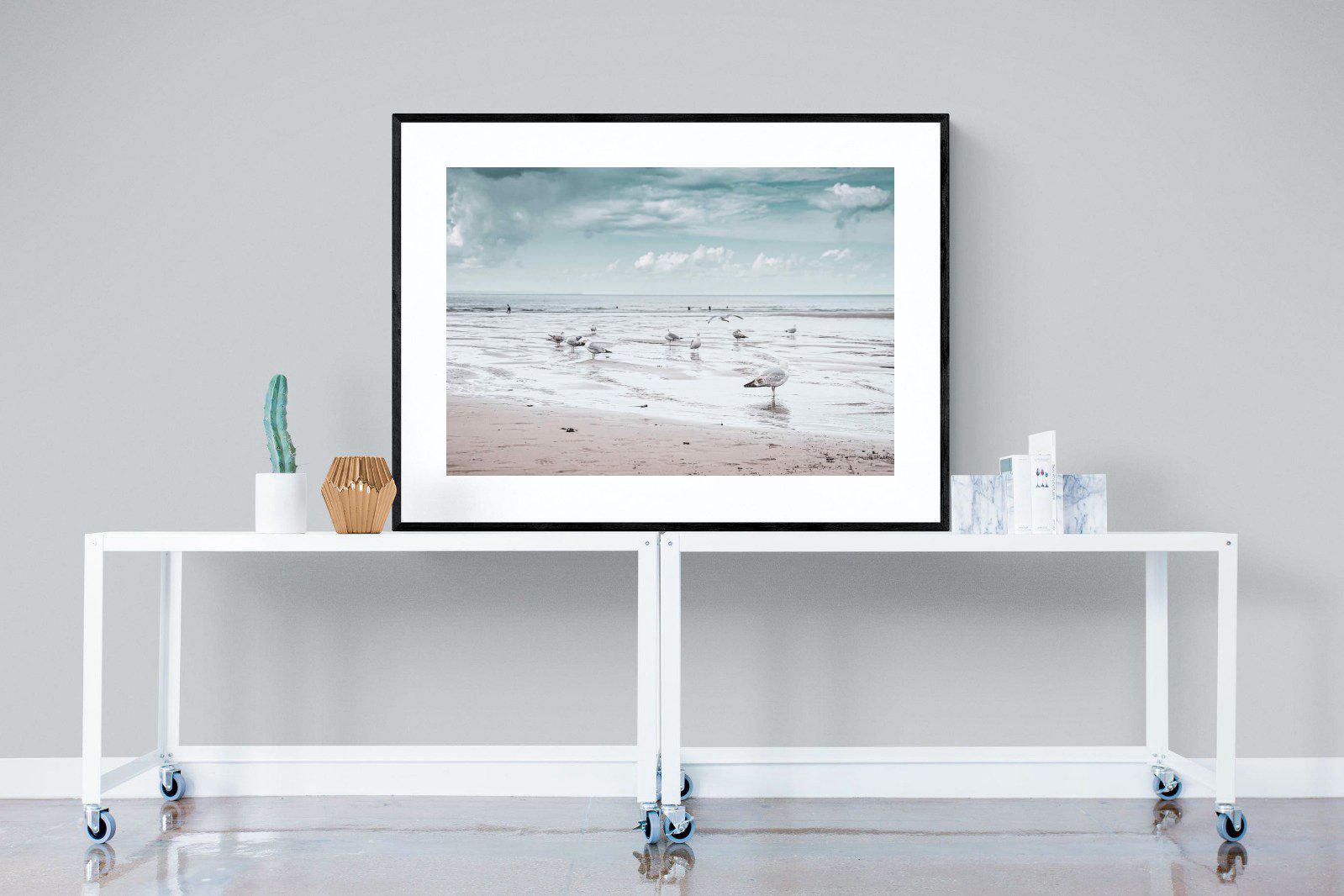 Atlantic Beach-Wall_Art-120 x 90cm-Framed Print-Black-Pixalot