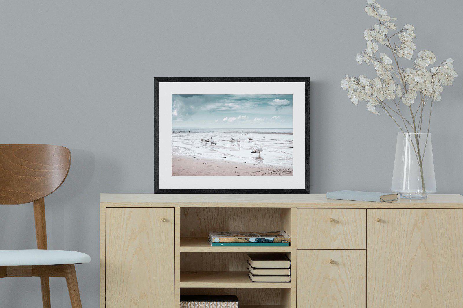 Atlantic Beach-Wall_Art-60 x 45cm-Framed Print-Black-Pixalot