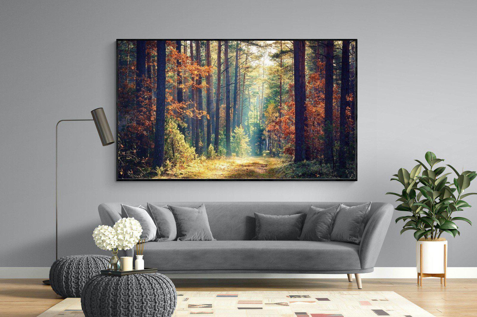 Autumn Forest-Wall_Art-220 x 130cm-Mounted Canvas-Black-Pixalot