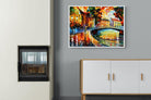 Autumn Old Bridge-Wall_Art-100 x 75cm-Mounted Canvas-White-Pixalot