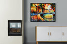 Autumn Old Bridge-Wall_Art-100 x 75cm-Mounted Canvas-Black-Pixalot