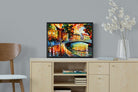 Autumn Old Bridge-Wall_Art-60 x 45cm-Mounted Canvas-Black-Pixalot