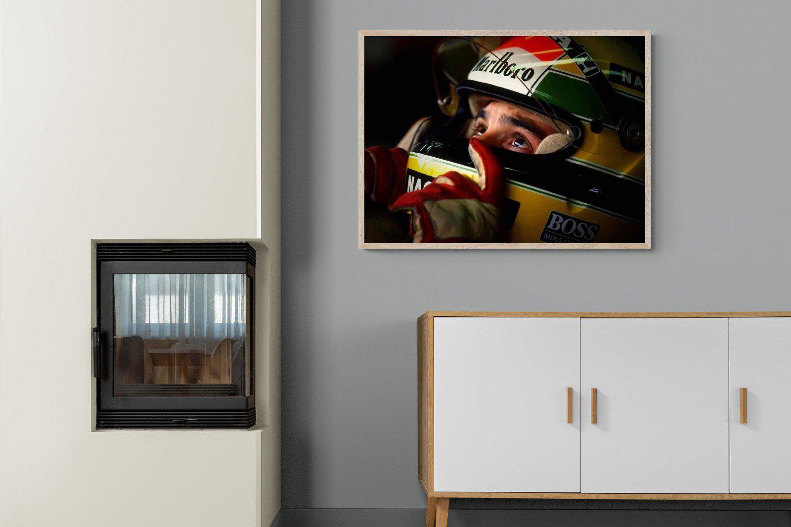 Ayrton Senna-Wall_Art-100 x 75cm-Mounted Canvas-Wood-Pixalot