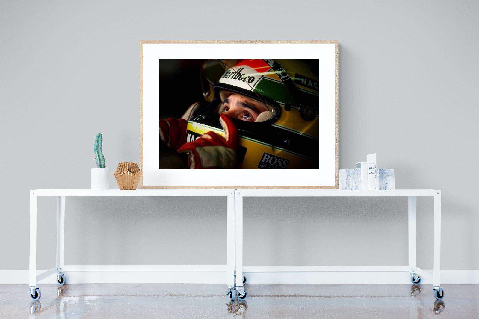 Ayrton Senna-Wall_Art-120 x 90cm-Framed Print-Wood-Pixalot