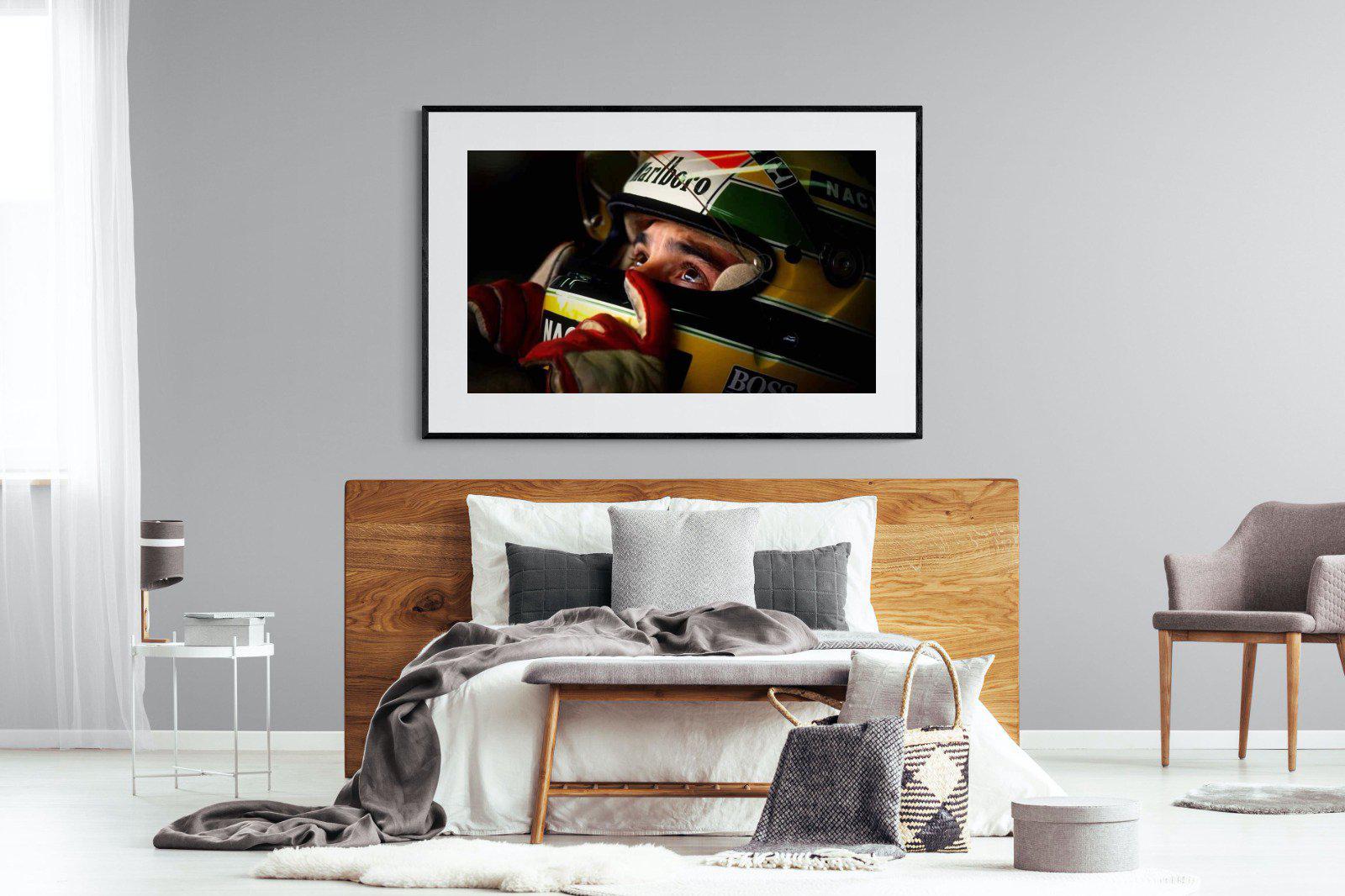 Ayrton Senna-Wall_Art-150 x 100cm-Framed Print-Black-Pixalot