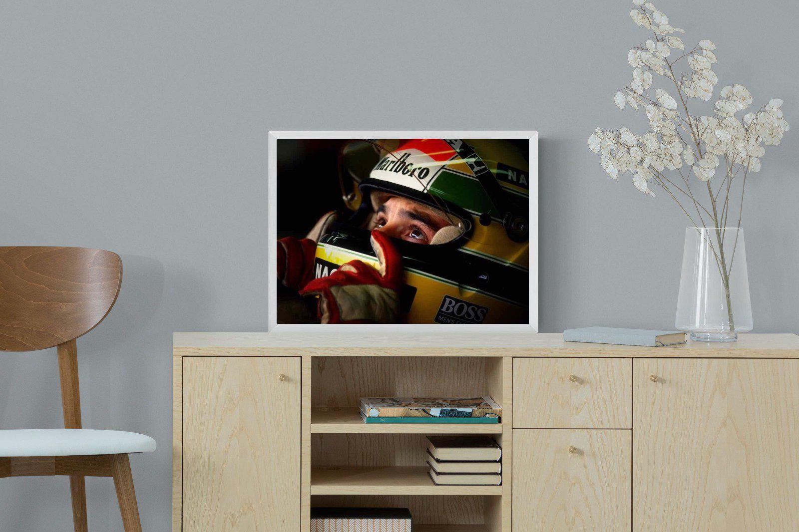 Ayrton Senna-Wall_Art-60 x 45cm-Mounted Canvas-White-Pixalot