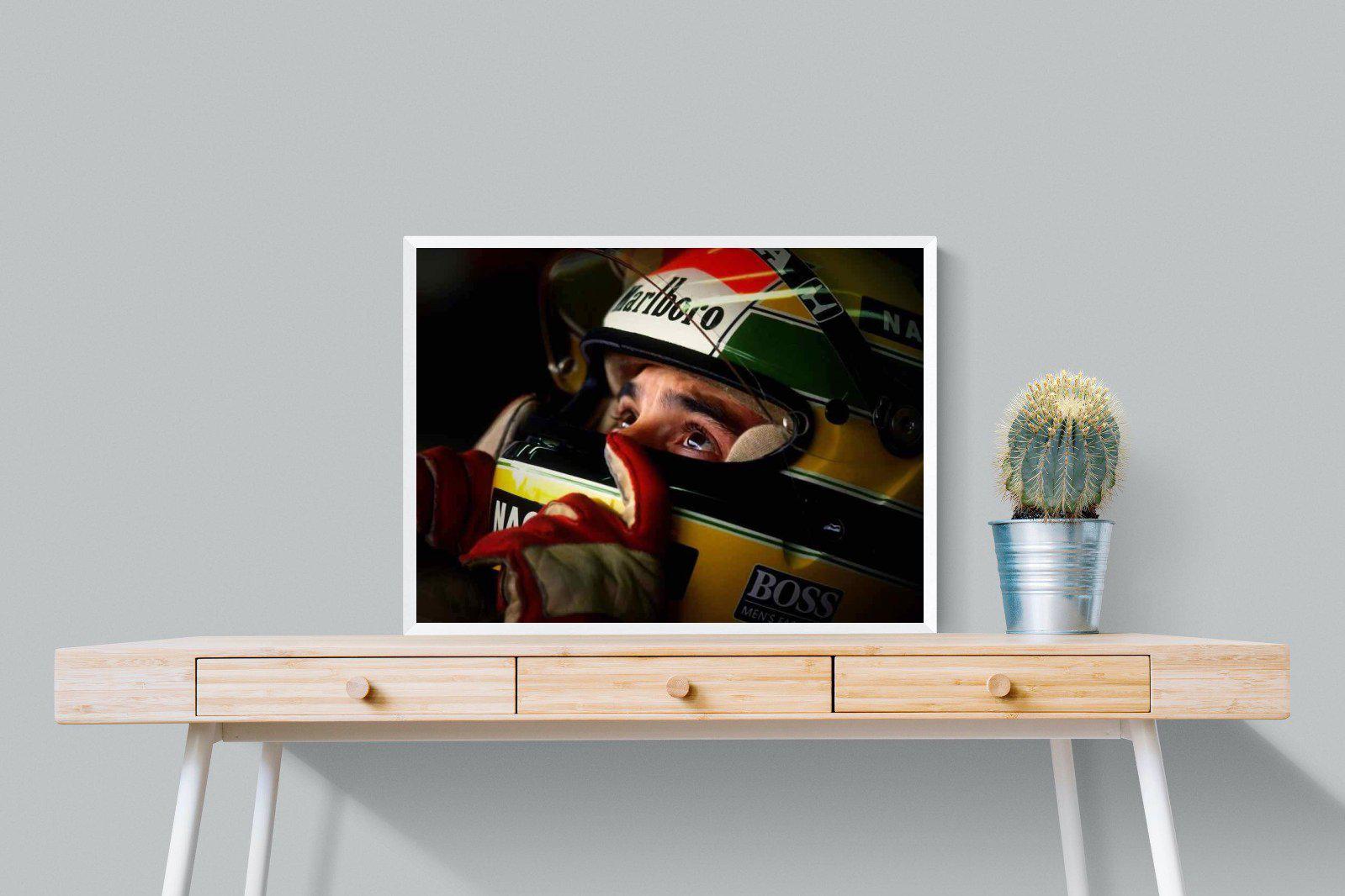 Ayrton Senna-Wall_Art-80 x 60cm-Mounted Canvas-White-Pixalot