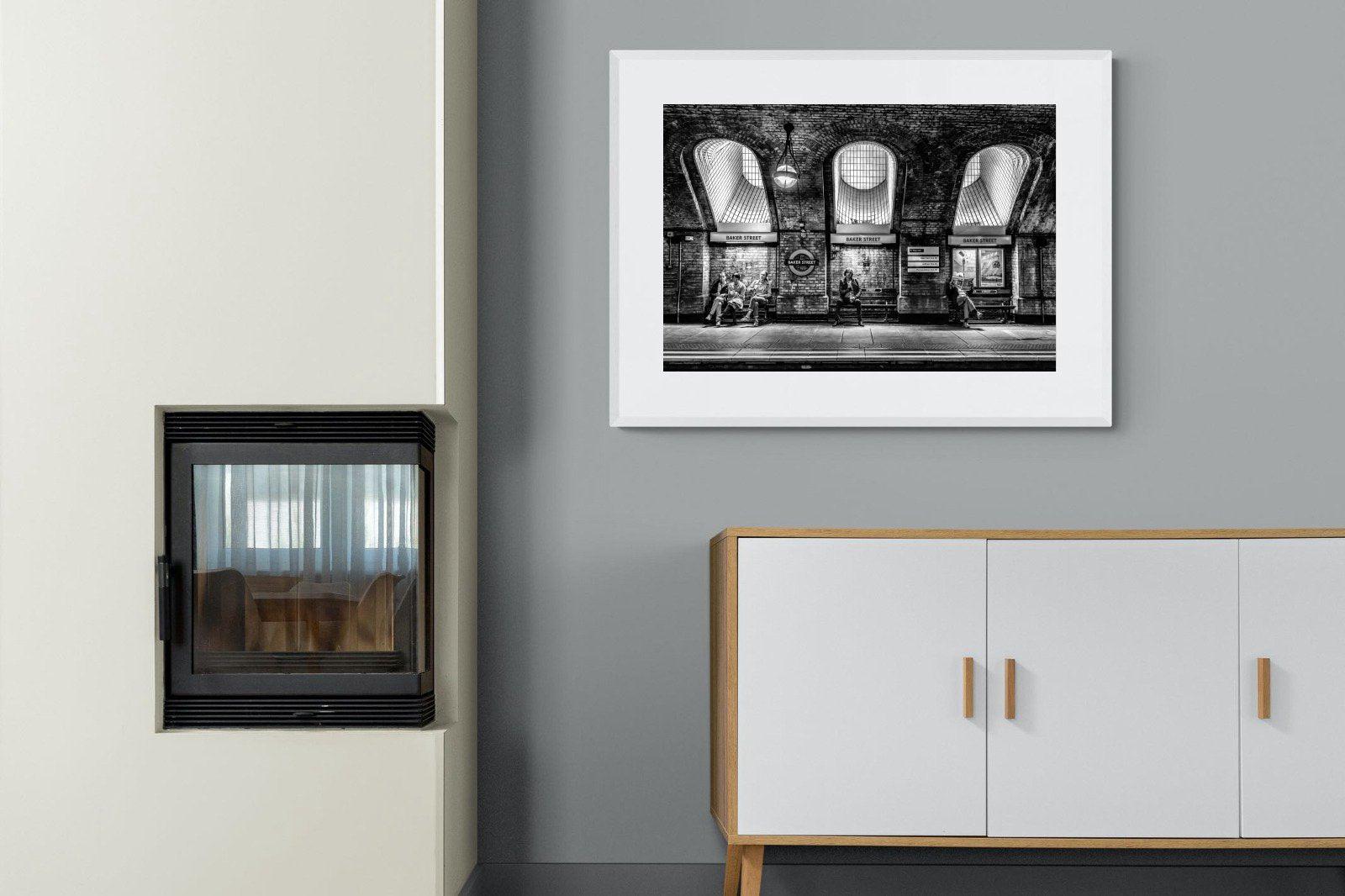 Baker Street-Wall_Art-100 x 75cm-Framed Print-White-Pixalot