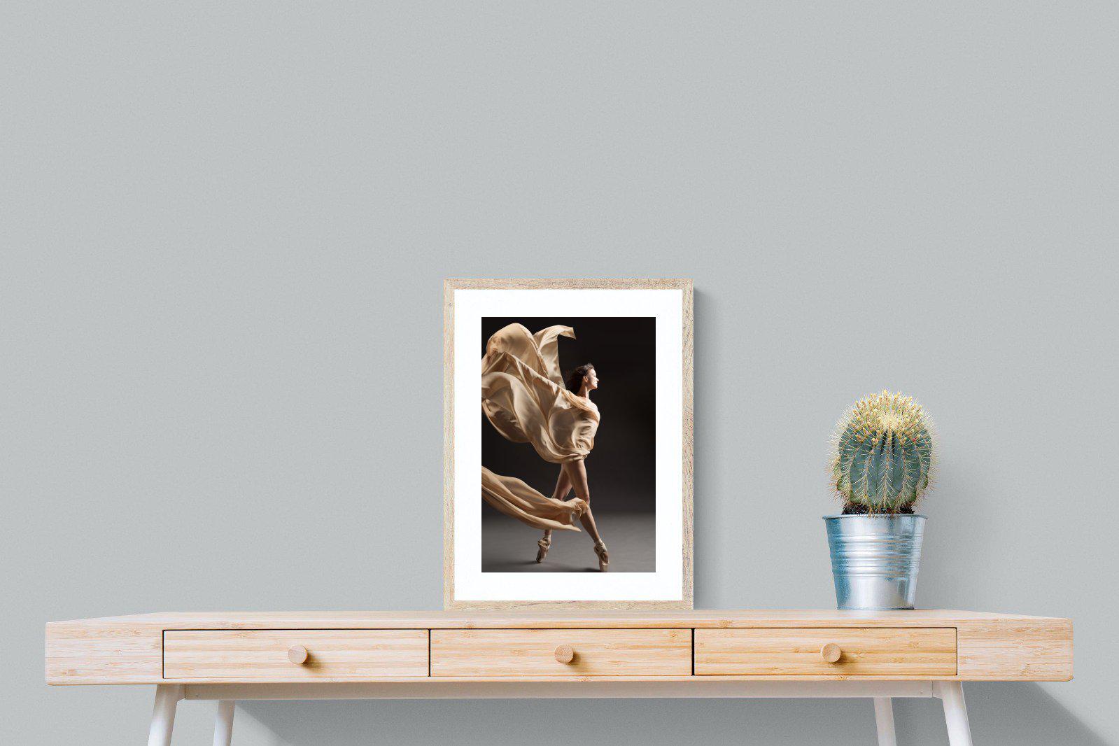 Ballerina Drama-Wall_Art-45 x 60cm-Framed Print-Wood-Pixalot