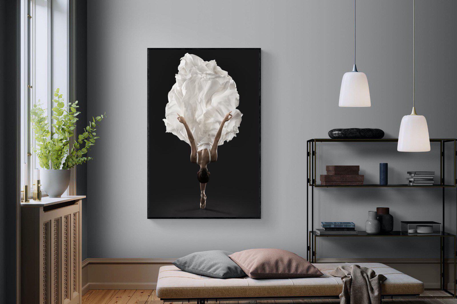 Ballerina Pose-Wall_Art-120 x 180cm-Mounted Canvas-Black-Pixalot