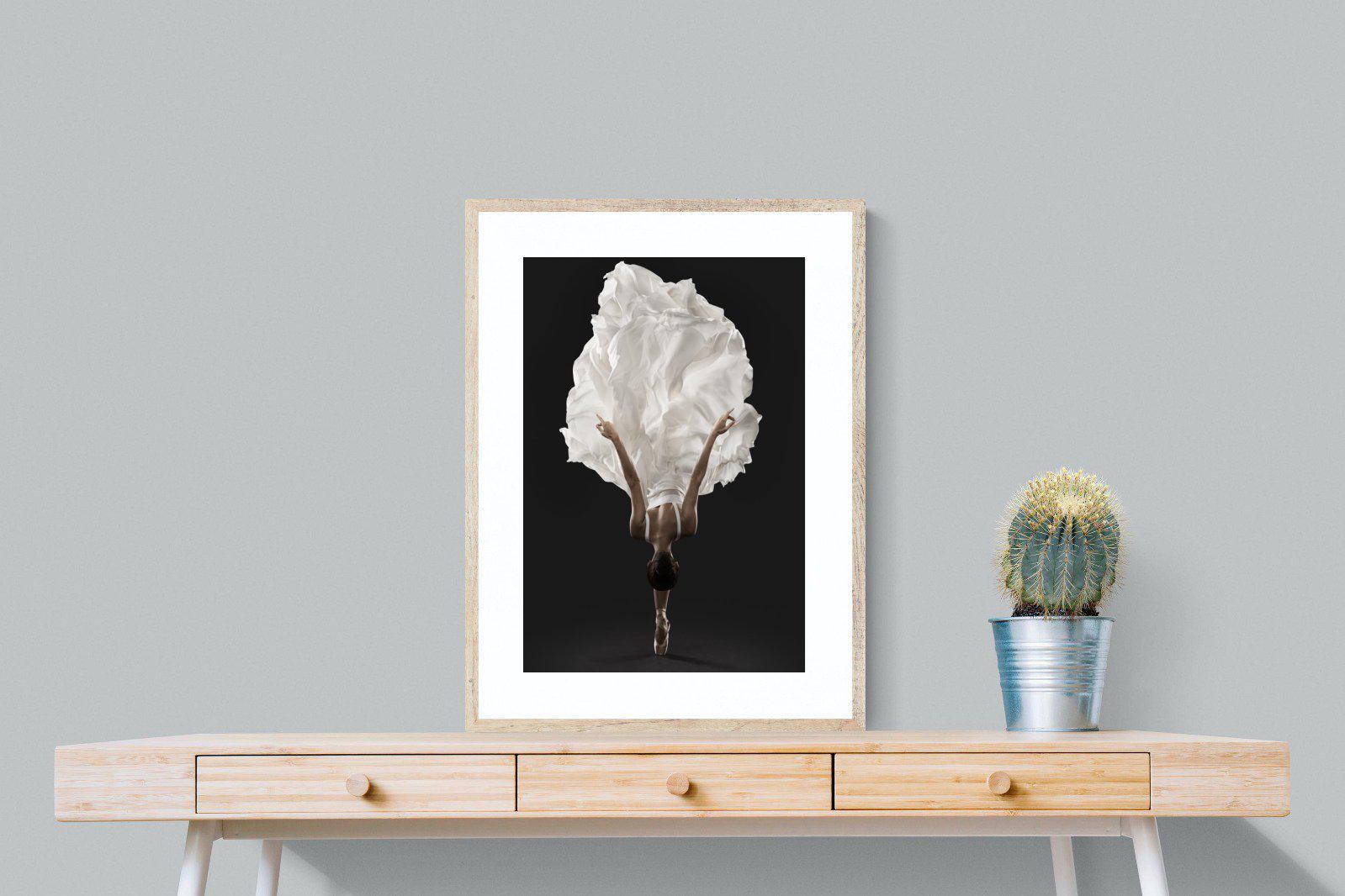 Ballerina Pose-Wall_Art-60 x 80cm-Framed Print-Wood-Pixalot