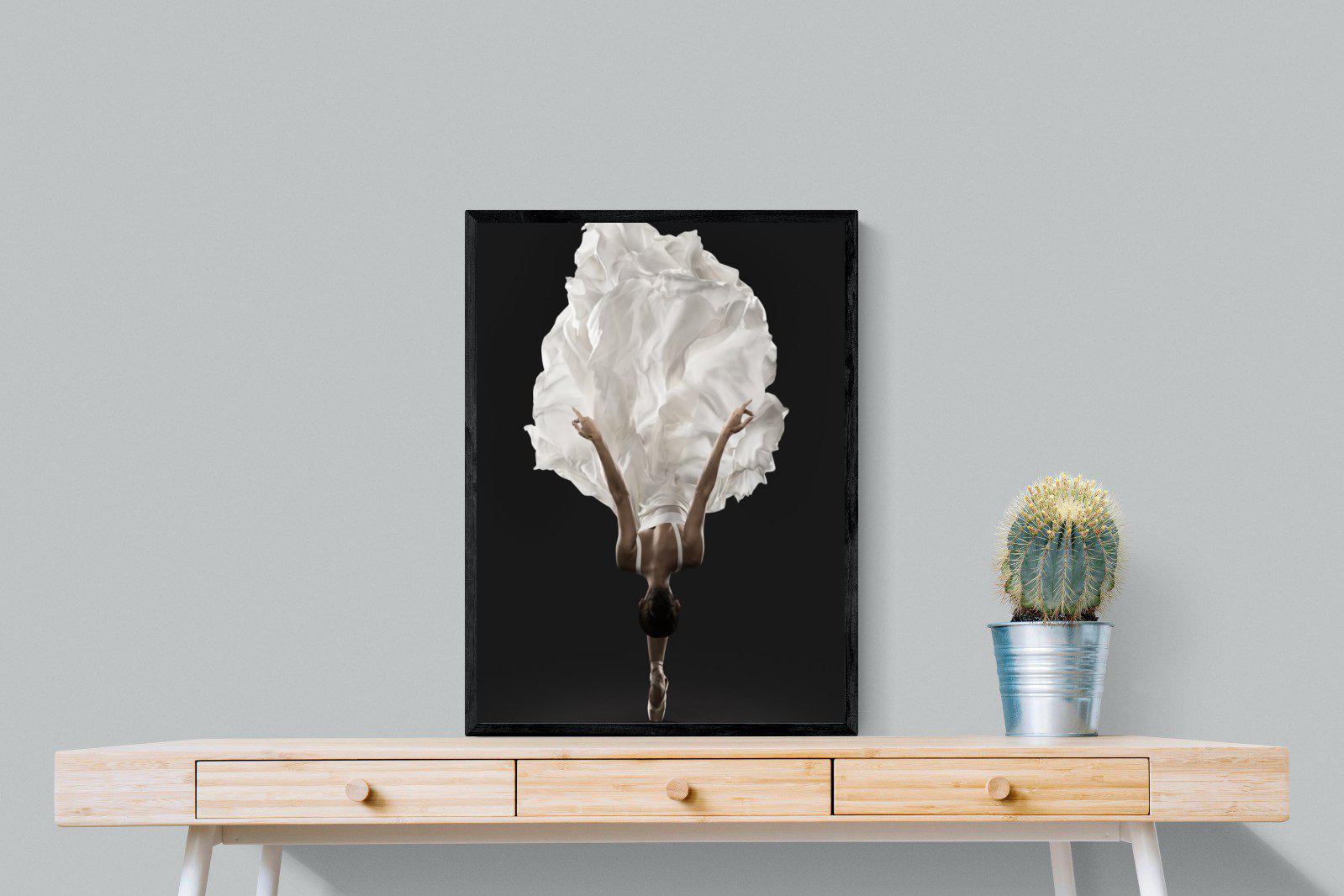 Ballerina Pose-Wall_Art-60 x 80cm-Mounted Canvas-Black-Pixalot