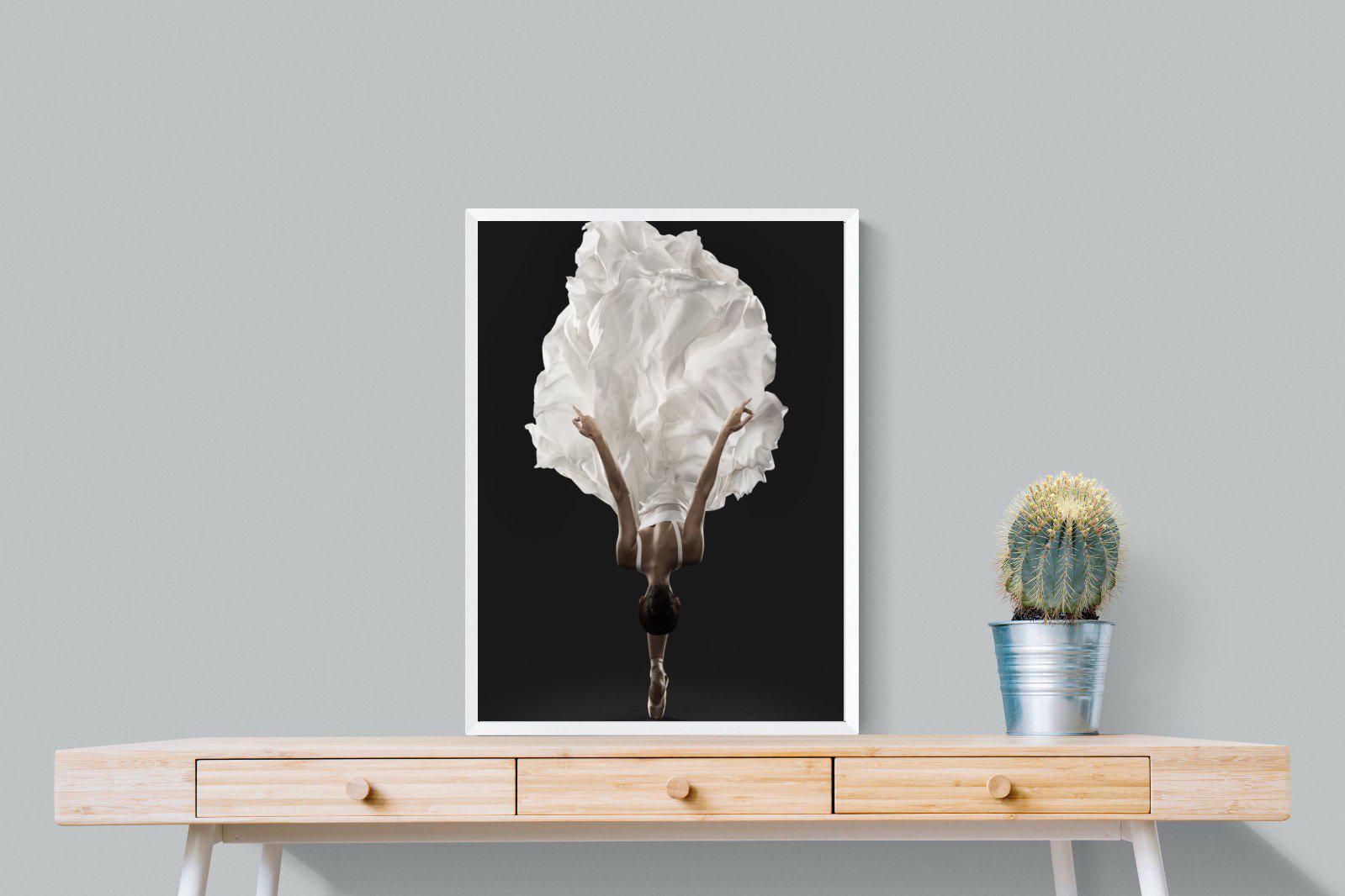 Ballerina Pose-Wall_Art-60 x 80cm-Mounted Canvas-White-Pixalot