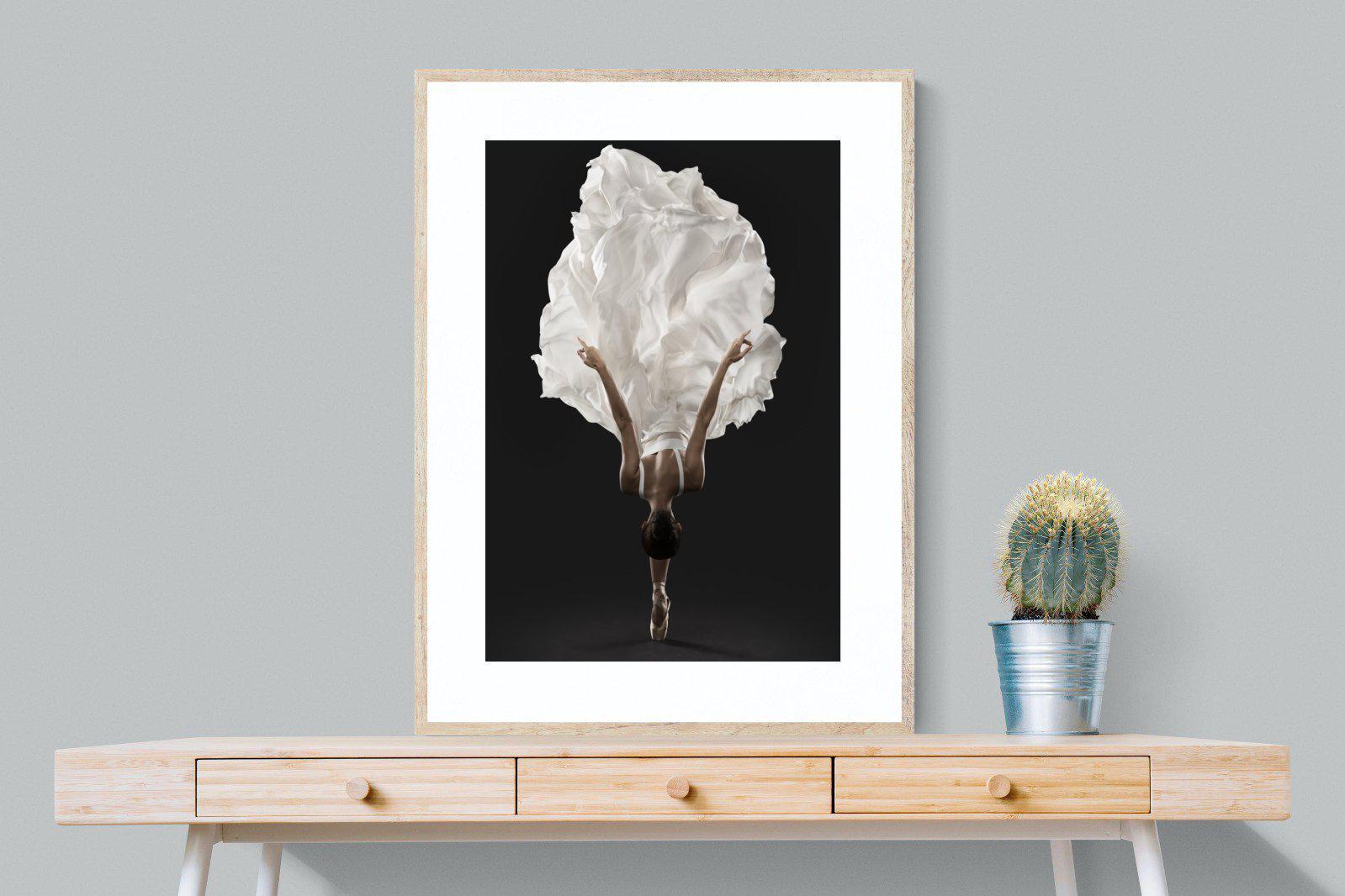 Ballerina Pose-Wall_Art-75 x 100cm-Framed Print-Wood-Pixalot