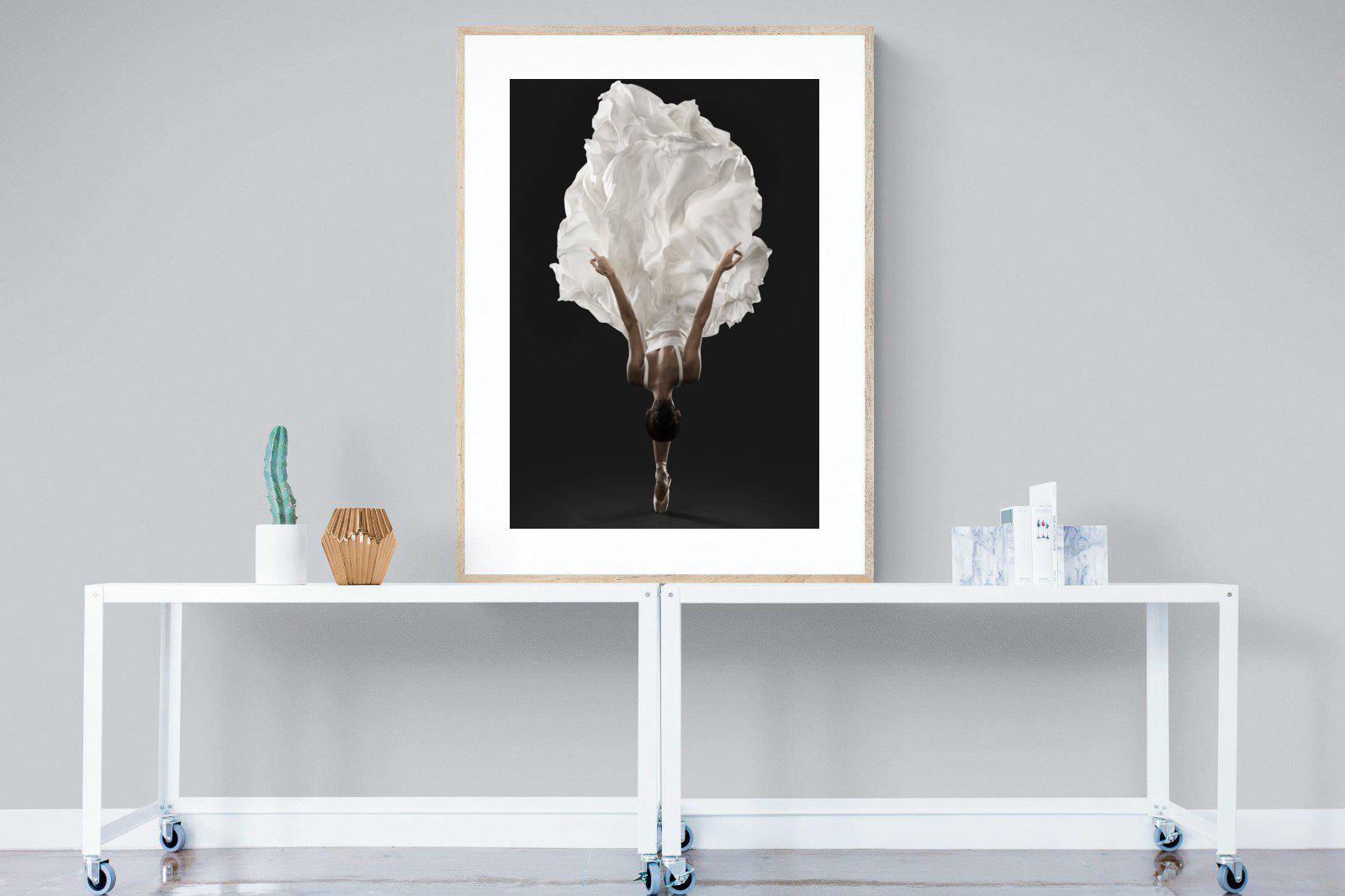 Ballerina Pose-Wall_Art-90 x 120cm-Framed Print-Wood-Pixalot