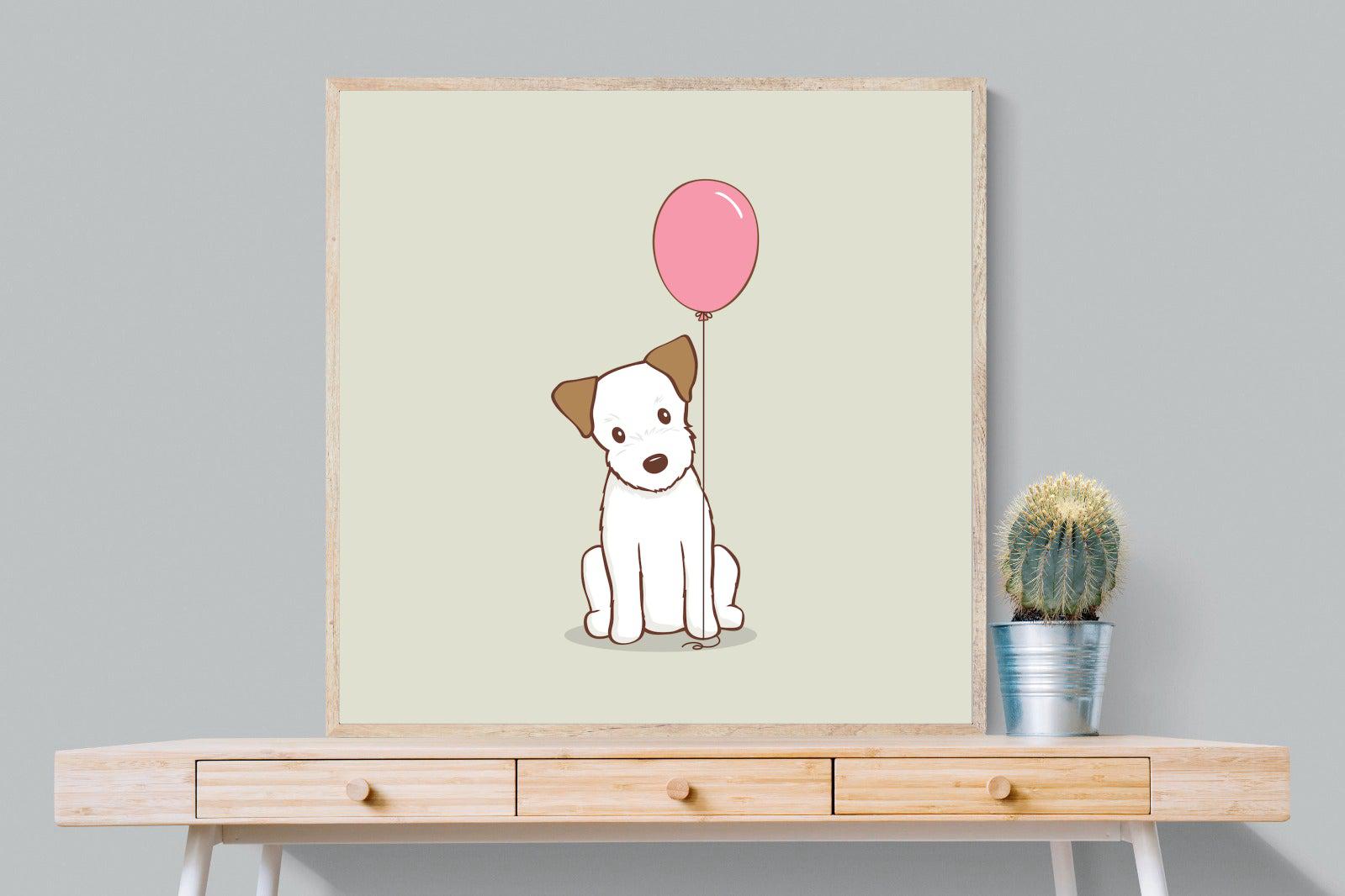 Balloon Pup-Wall_Art-100 x 100cm-Mounted Canvas-Wood-Pixalot