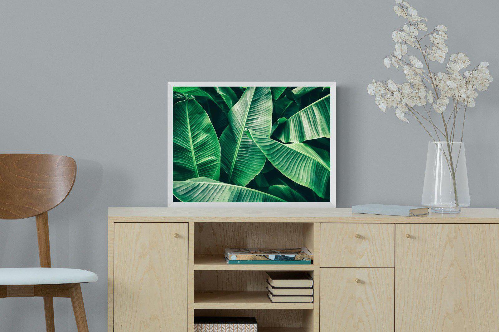 Banana Leaves-Wall_Art-60 x 45cm-Mounted Canvas-White-Pixalot