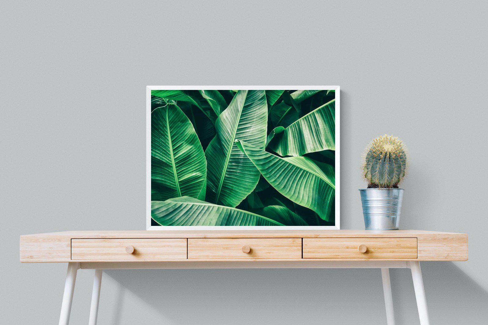 Banana Leaves-Wall_Art-80 x 60cm-Mounted Canvas-White-Pixalot