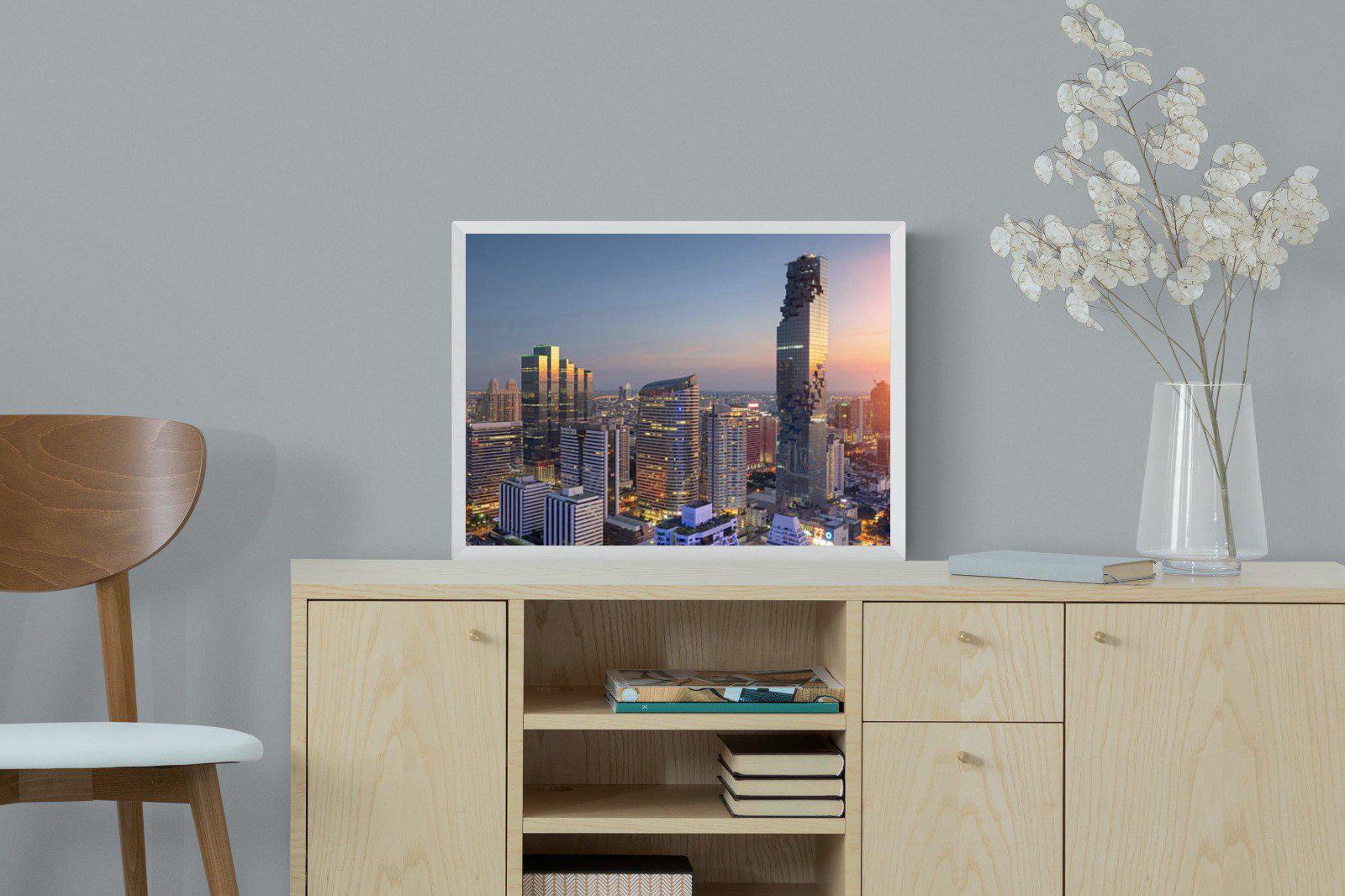 Bangkok City-Wall_Art-60 x 45cm-Mounted Canvas-White-Pixalot