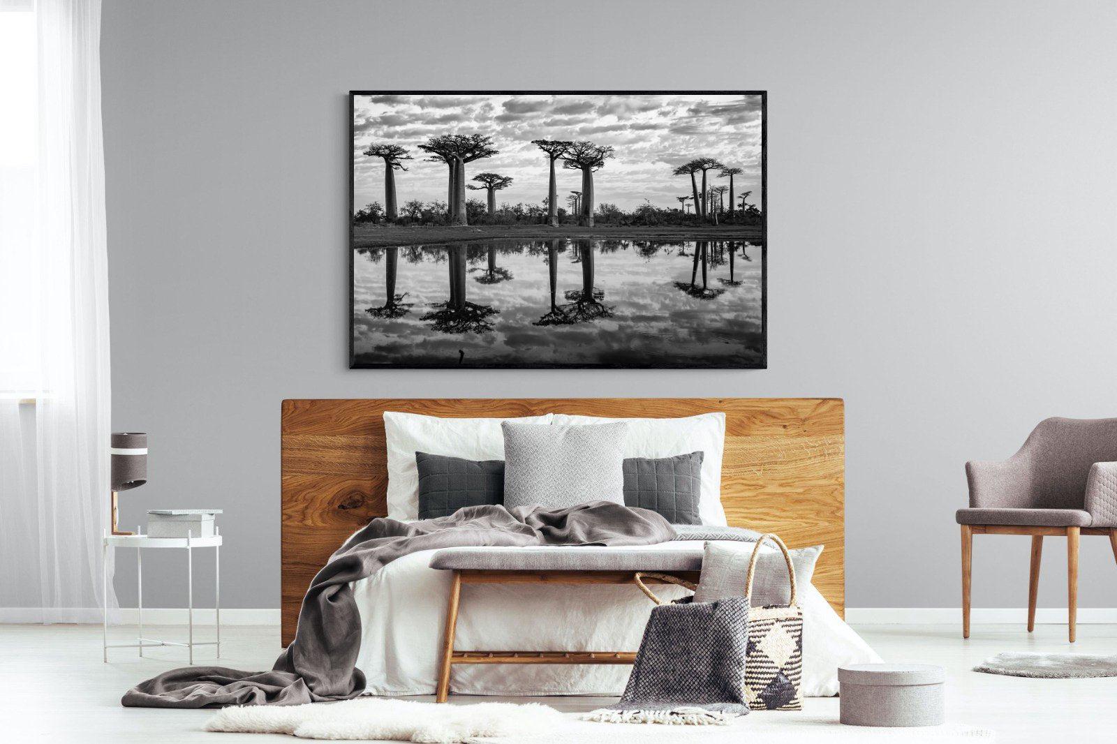 Baobab Trees-Wall_Art-150 x 100cm-Mounted Canvas-Black-Pixalot