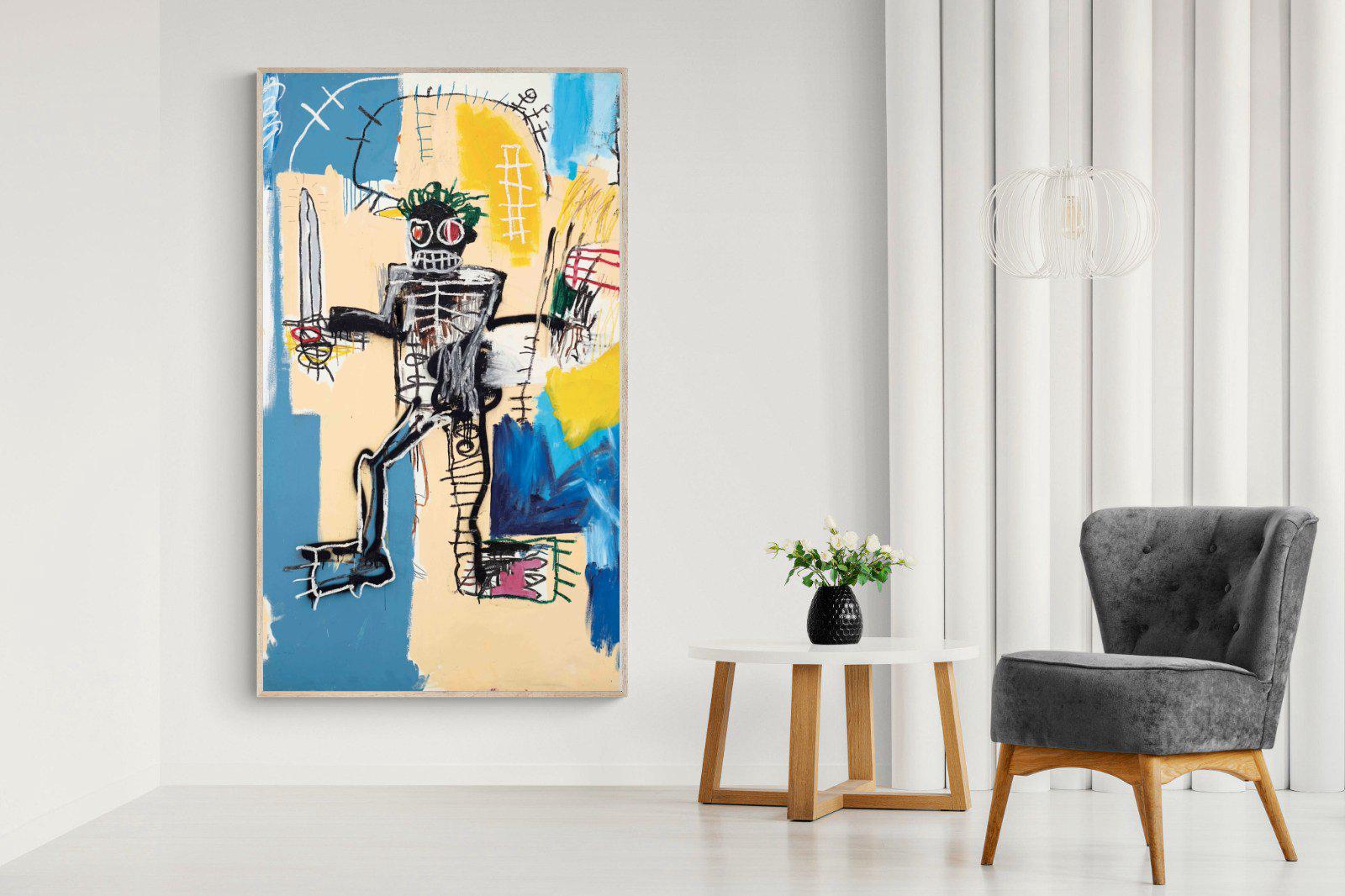 Basquiat Warrior-Wall_Art-130 x 220cm-Mounted Canvas-Wood-Pixalot