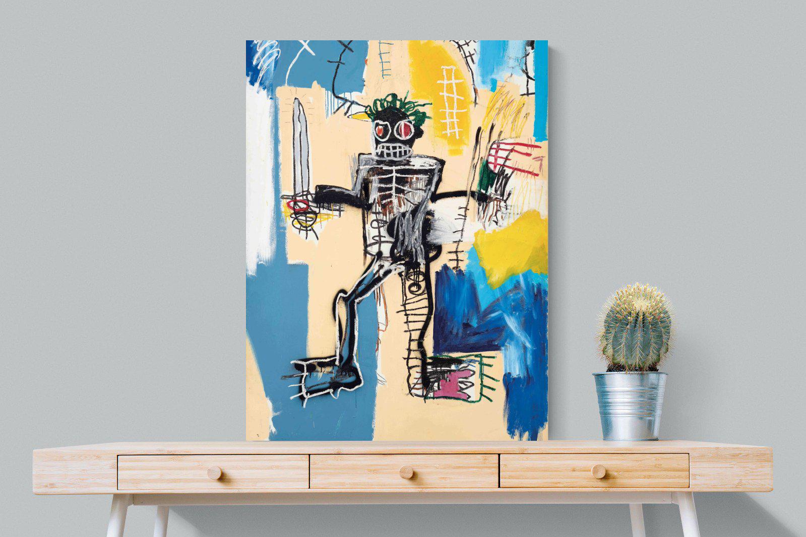 Basquiat Warrior-Wall_Art-75 x 100cm-Mounted Canvas-No Frame-Pixalot