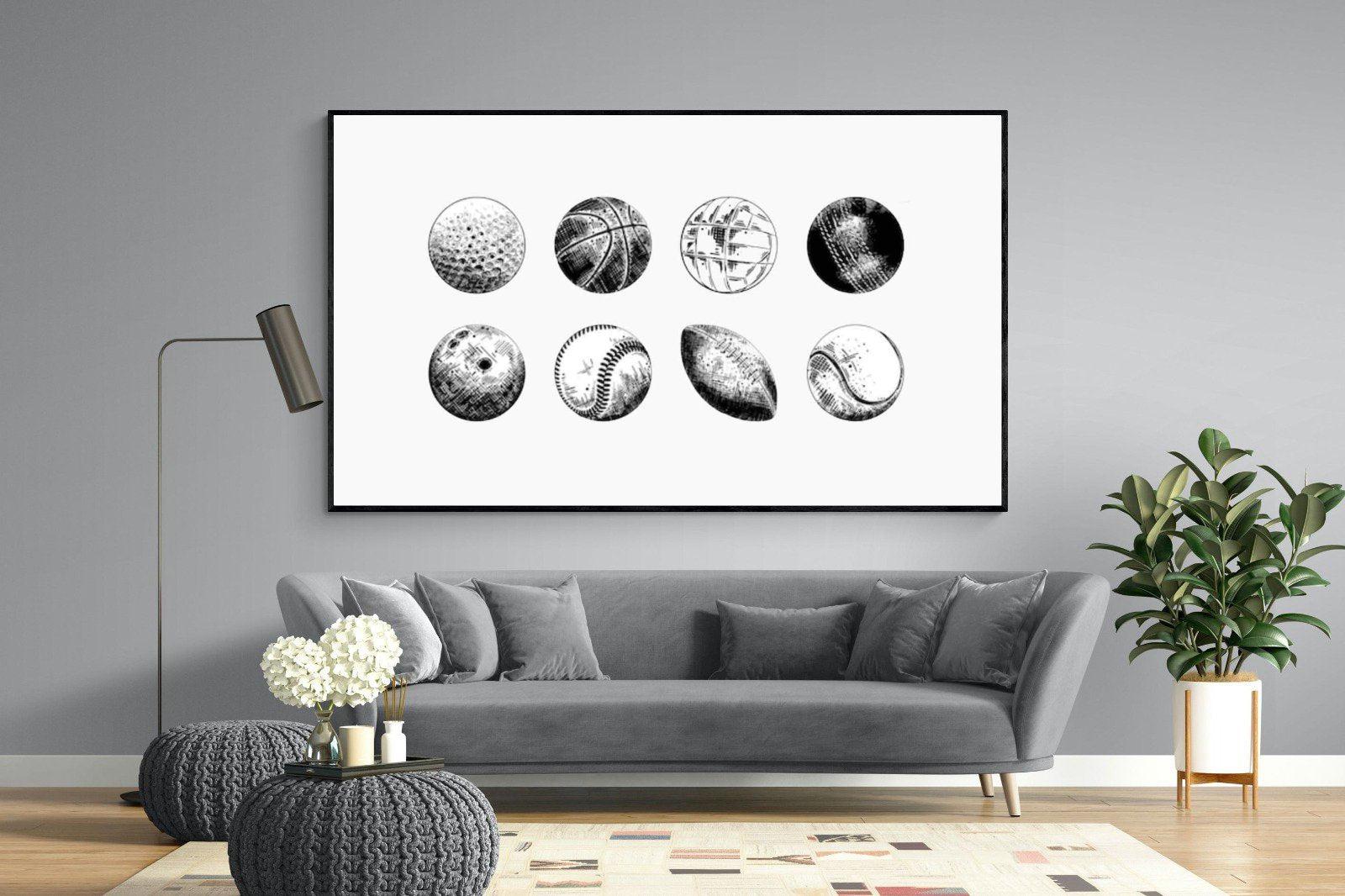 Bat & Ball-Wall_Art-220 x 130cm-Mounted Canvas-Black-Pixalot