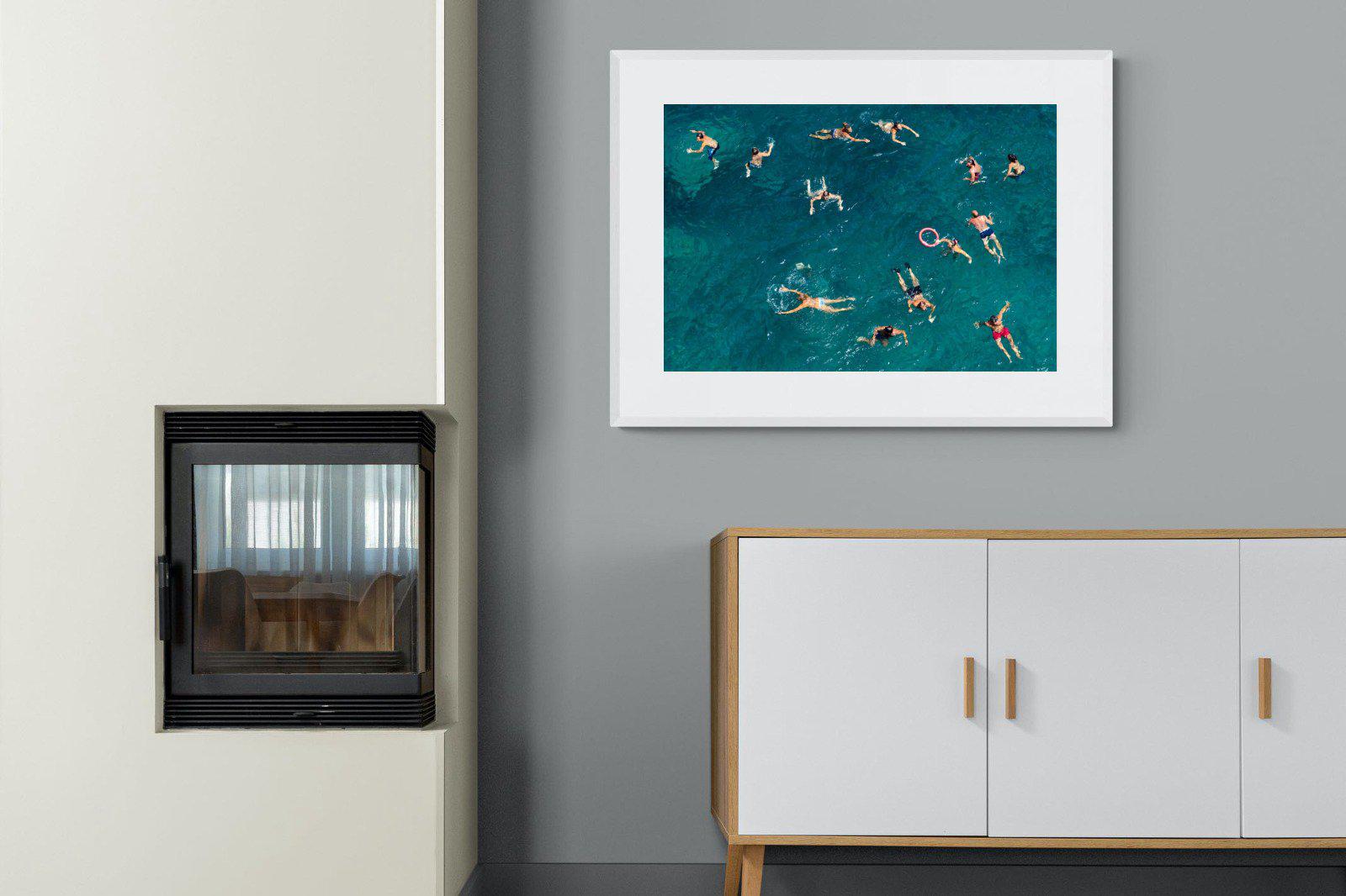 Bathers-Wall_Art-100 x 75cm-Framed Print-White-Pixalot